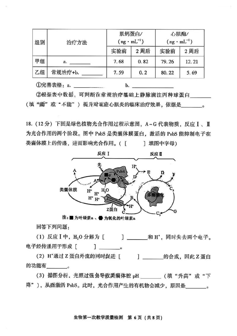 福建省漳州市2023-2024学年高三上学期第一次教学质量检测生物试题(1)_2023年9月_029月合集_2024届福建省漳州市高三上学期第一次教学质量检测