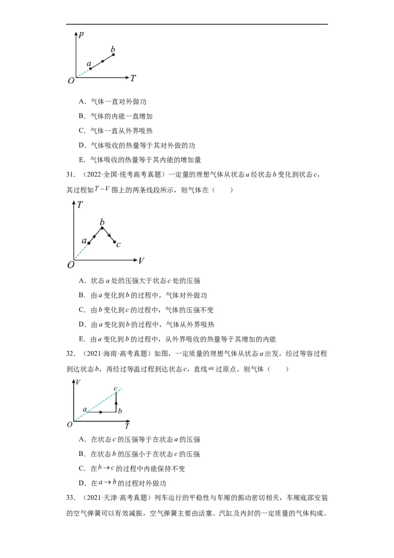 专题15热学(原卷版)_赠送：2008-2024全套高考真题_高考物理真题_送高考物理五年真题(2019-2023)分项汇编（全国通用）
