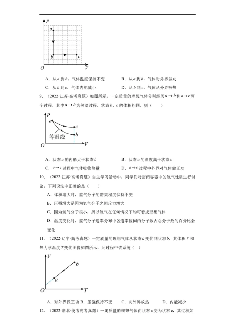 专题15热学(原卷版)_赠送：2008-2024全套高考真题_高考物理真题_送高考物理五年真题(2019-2023)分项汇编（全国通用）