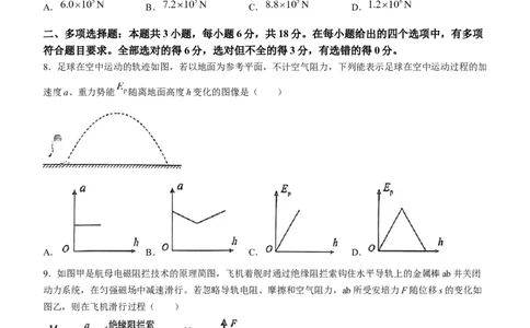 2024届广东省广州市高三下学期一模物理试卷(无答案)_2024年3月_013月合集_2024届广东省广州市普通高中毕业班下学期一模考试_广东省广州市2024届普通高中毕业班综合测试（一）物理