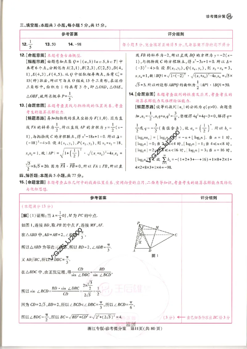 王后雄高考押题预测卷2024浙江专版诊考提分册_纯图版_2024高考押题卷_22024王hou雄_16王后雄押题_2024年王后雄高考押题预测卷（浙江专版）