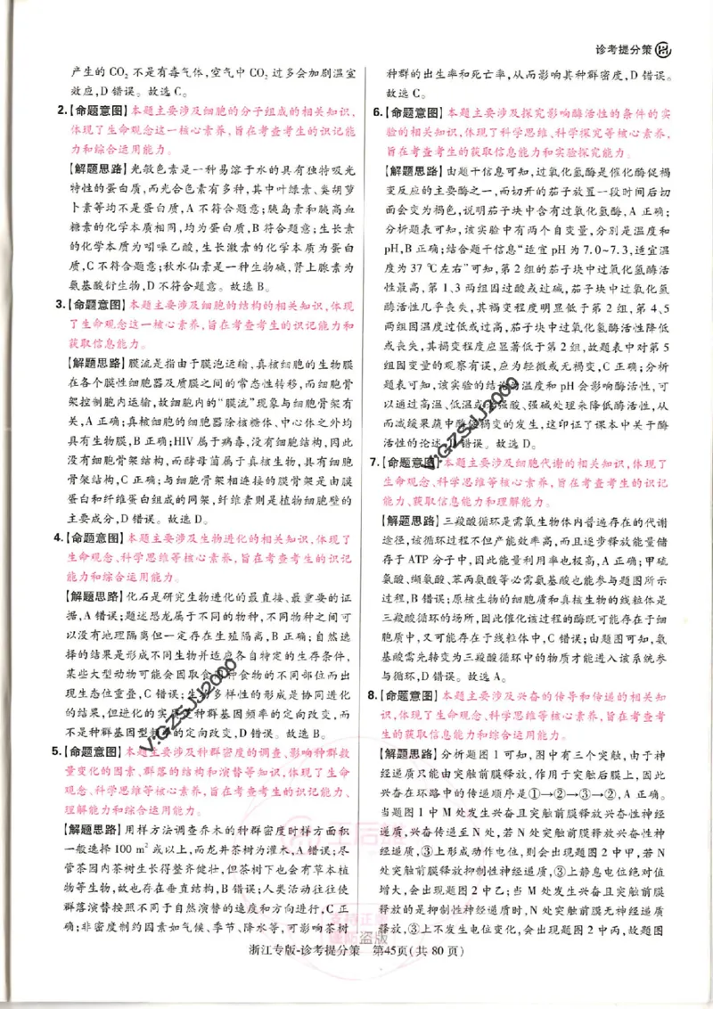 王后雄高考押题预测卷2024浙江专版诊考提分册_纯图版_2024高考押题卷_22024王hou雄_16王后雄押题_2024年王后雄高考押题预测卷（浙江专版）