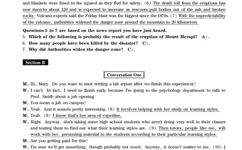 四级通关模拟卷第五套&mdash;答案详解_英语四六级整合_英语四六级真题版本一此版本可作为补充_大学英语CET4_X0_03-四级模拟题_四级模拟题1-5套（赠送）_四级通关模拟卷（5）