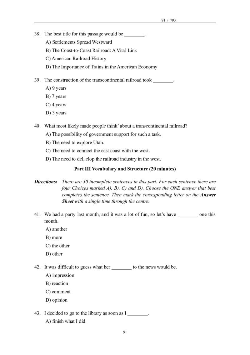 大学英语四级(CET-4)历年真题大全[89-07年39套]_英语四六级整合_英语四六级真题版本二此版为主此文件夹会持续更新_四级真题_1.四级真题+答案解析+听力音频(1989-2025)_1989&mdash;2007年6月CET4