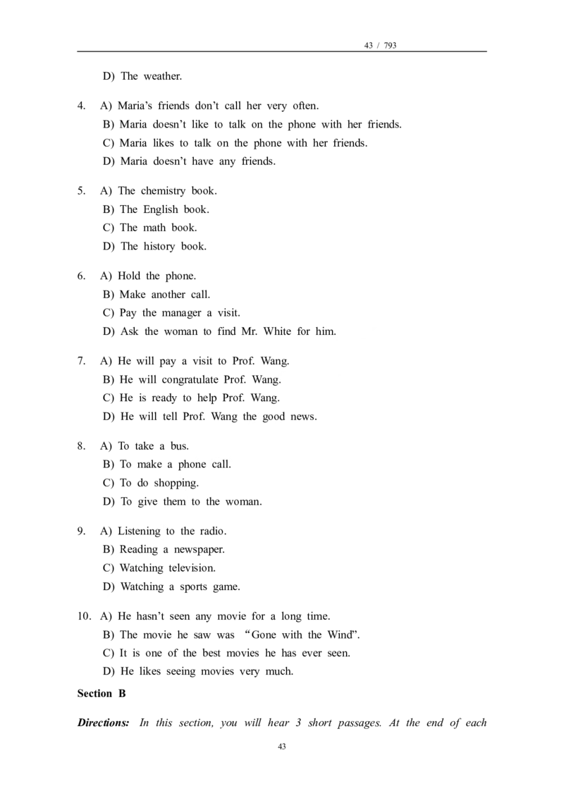 大学英语四级(CET-4)历年真题大全[89-07年39套]_英语四六级整合_英语四六级真题版本二此版为主此文件夹会持续更新_四级真题_1.四级真题+答案解析+听力音频(1989-2025)_1989&mdash;2007年6月CET4