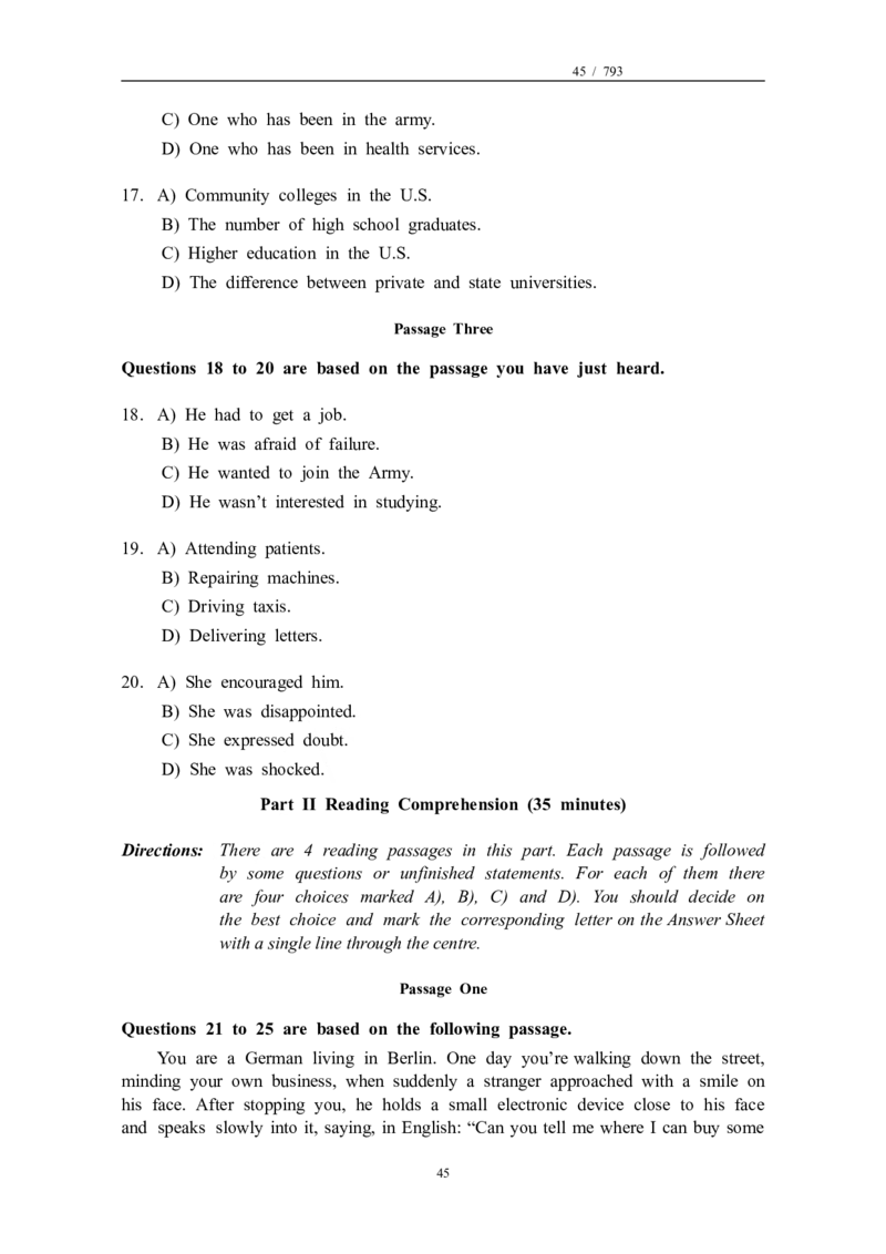 大学英语四级(CET-4)历年真题大全[89-07年39套]_英语四六级整合_英语四六级真题版本二此版为主此文件夹会持续更新_四级真题_1.四级真题+答案解析+听力音频(1989-2025)_1989&mdash;2007年6月CET4