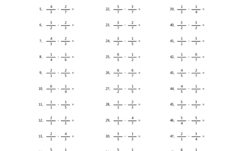 分数减法第21-40篇（初级）_编码0121-6年级数学口算计算_口算题（适合5年级）_分数-减法（200篇）_（分数）减法初级（100篇）