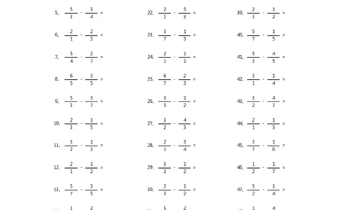 分数减法第21-40篇（初级）_编码0121-6年级数学口算计算_口算题（适合5年级）_分数-减法（200篇）_（分数）减法初级（100篇）
