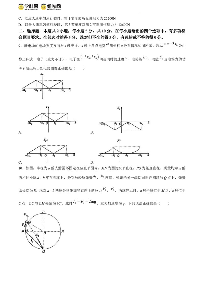 2024届安徽省鼎尖联盟高三下学期三模联考物理试题(1)_2024年5月_025月合集_2024届安徽省鼎尖联盟高三下学期三模联考