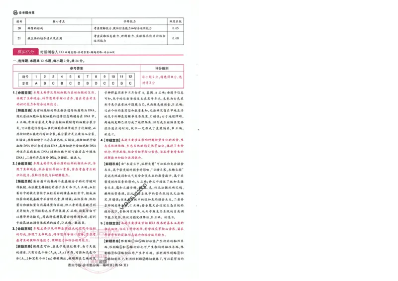王后雄高考押题预测卷2024湖南专版-答案提分策_2024高考押题卷_22024王hou雄_16王后雄押题_2024年王后雄高考押题预测卷（湖南专版）