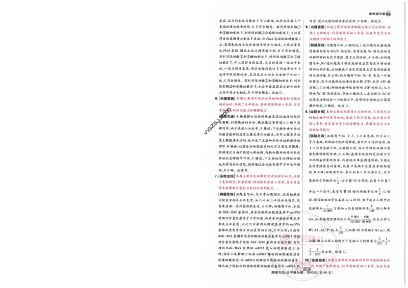 王后雄高考押题预测卷2024湖南专版-答案提分策_2024高考押题卷_22024王hou雄_16王后雄押题_2024年王后雄高考押题预测卷（湖南专版）