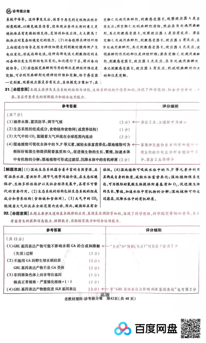 王后雄理综答案_2024高考押题卷_22024王hou雄_王后雄老教材理科-王后雄(陕西，四川，宁夏，青海，内蒙古)（语数英理综）_王后雄理科试卷答案(语数英，理综)