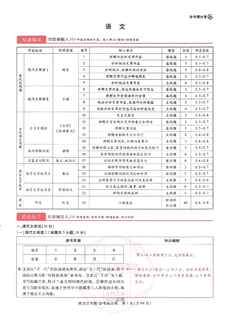 王后雄高考押题预测卷2024黑龙江专版诊考提分册_2024高考押题卷_22024王hou雄_16王后雄押题_2024年王后雄高考押题预测卷（黑龙江专版）