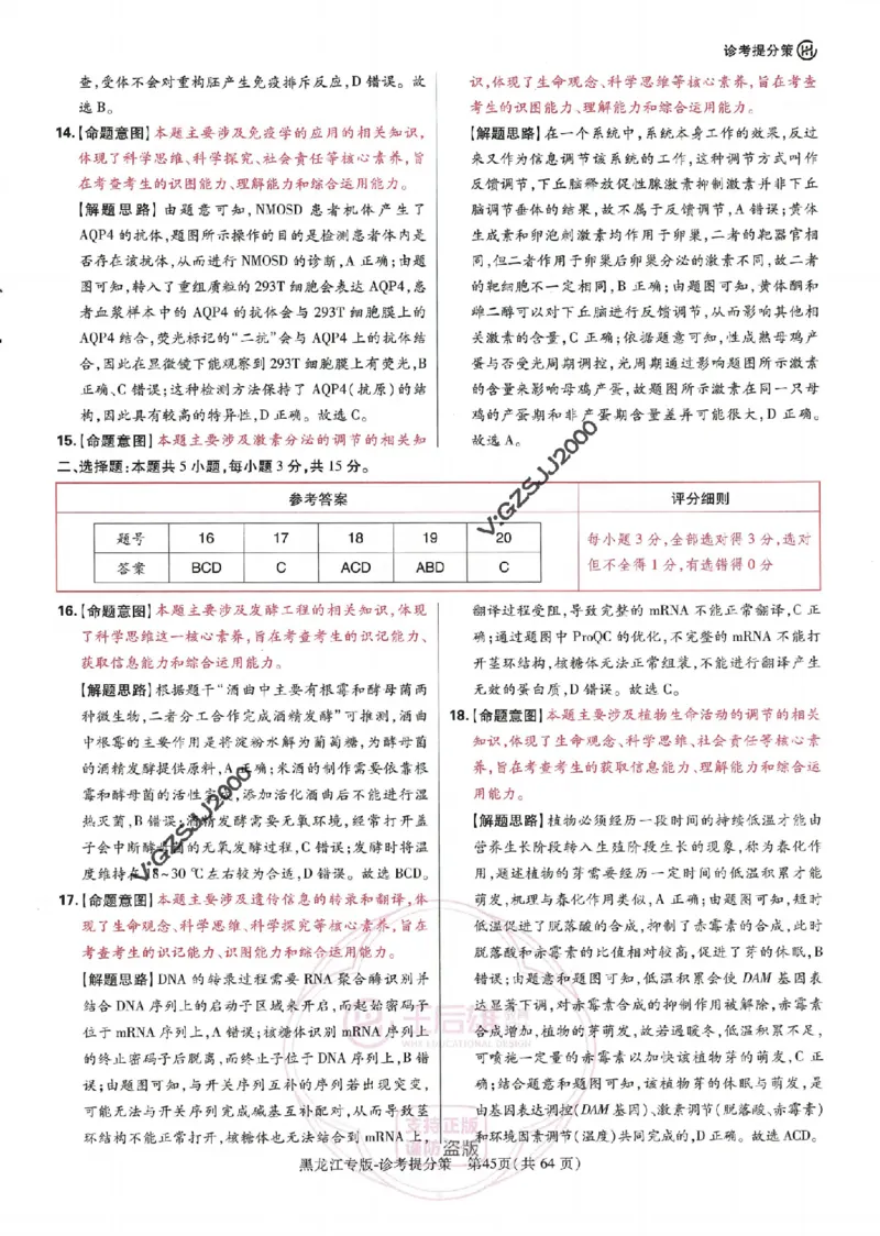 王后雄高考押题预测卷2024黑龙江专版诊考提分册_2024高考押题卷_22024王hou雄_16王后雄押题_2024年王后雄高考押题预测卷（黑龙江专版）