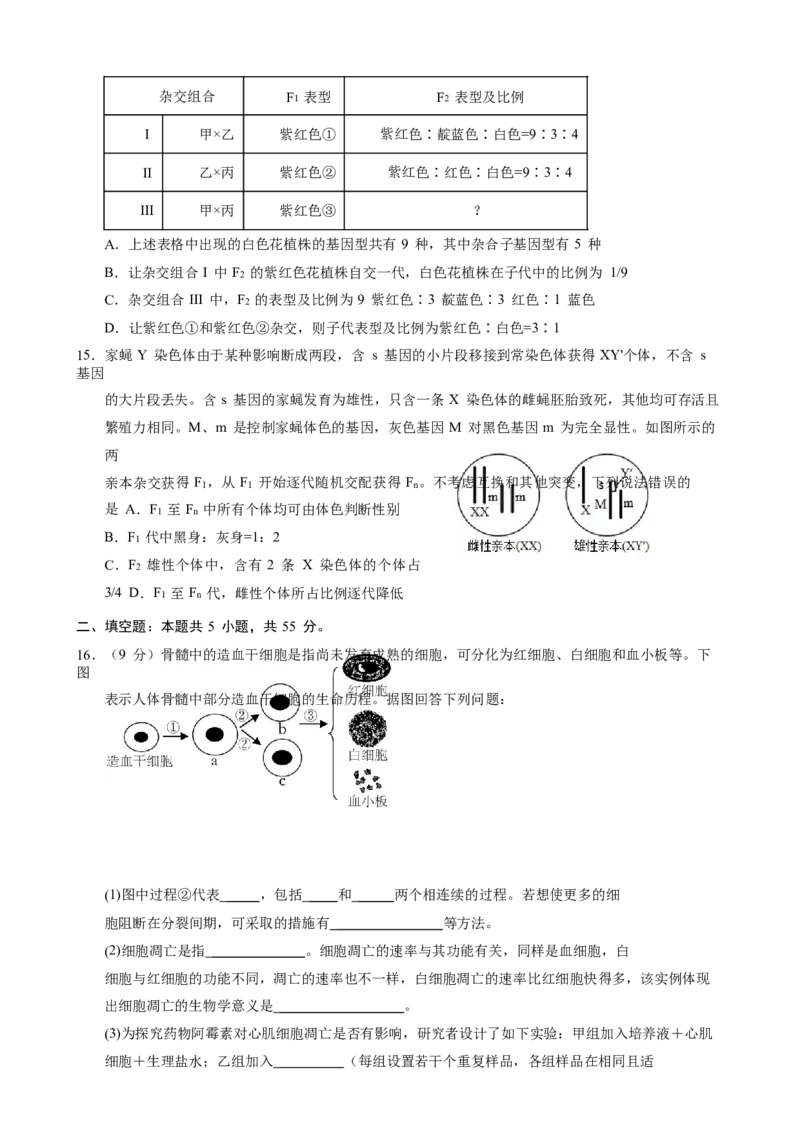 重庆市第一中学2023-2024学年高三上学期开学考试生物试题word_2023年9月_01每日更新_23号_2024届重庆市第一中学高三上学期开学考试_重庆市第一中学2024届高三上学期开学考试生物