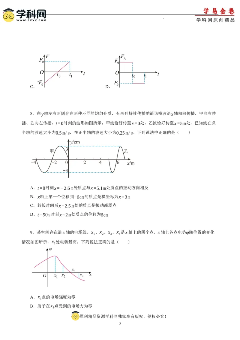 物理（辽宁专用）-学易金卷：2023年高考物理考前押题密卷（A4考试版）_2023高考押题卷_学易金卷-2023学科网押题卷（各科各版本）_2023学科网押题卷-学易金卷-物理