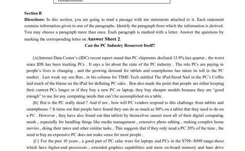 六级通关模拟卷第五套_英语四六级整合_英语四六级真题版本一此版本可作为补充_大学英语CET6_X0_03-六级模拟题_六级模拟题1-5套（赠送）_六级通关模拟卷（5）