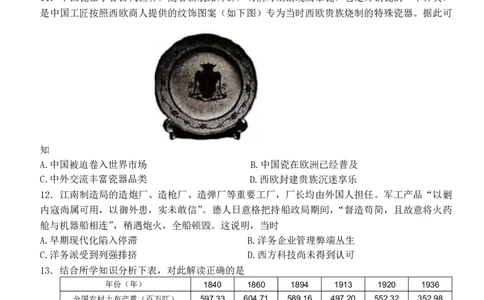 江西百师联盟高三(一轮复习考)-历史试题+答案(1)_2023年10月_01每日更新_3号_2024届江西省百师联盟高三上学期一轮复习联考试题
