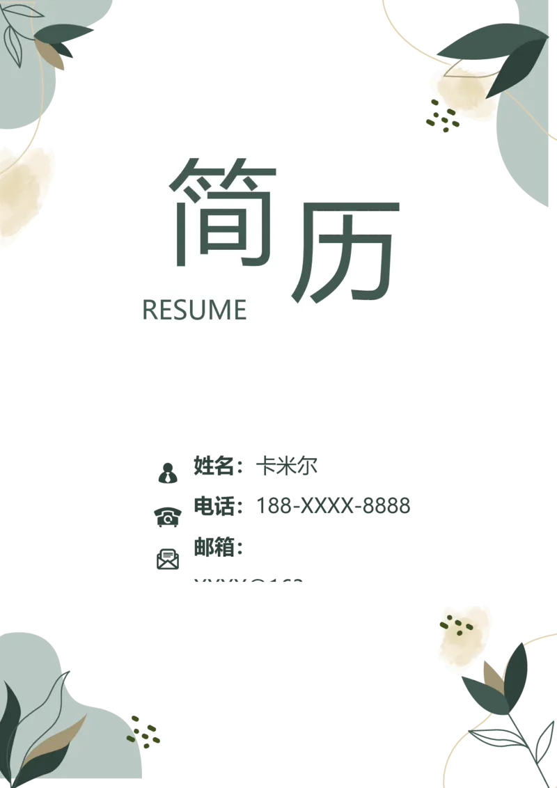 015_各类简历_简历模板(1)_推荐双页模版_word-