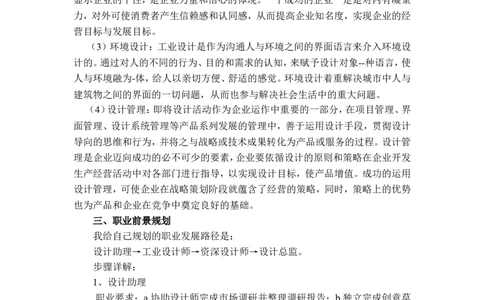 工业设计职业生涯规划_E6-职业规划_85工业设计专业