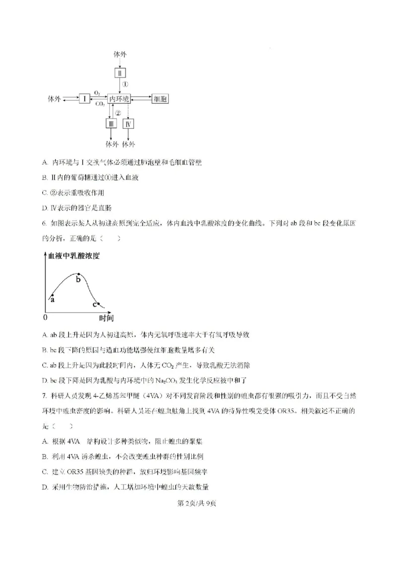 -湖南省常德市第一中学2023-2024学年高二下学期期末考试生物试题(1)_8月_240805湖南省常德市第一中学2023-2024学年高二下学期期末考试
