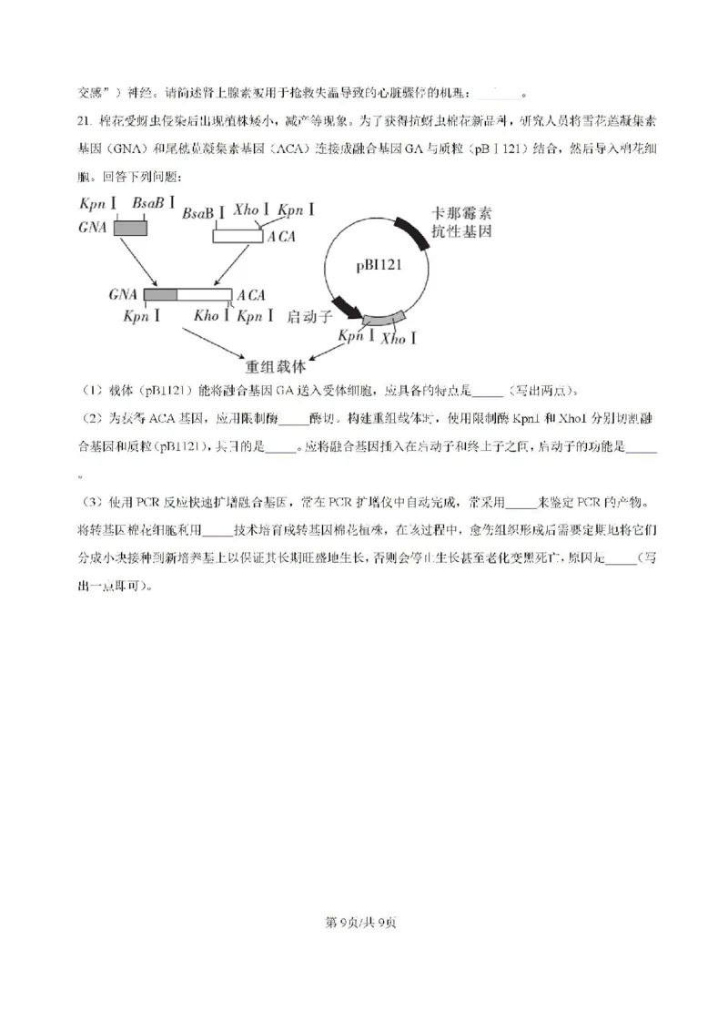 -湖南省常德市第一中学2023-2024学年高二下学期期末考试生物试题(1)_8月_240805湖南省常德市第一中学2023-2024学年高二下学期期末考试