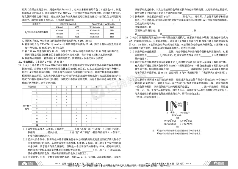 新高考《正确小卷》2024总复习生物质检卷_2024高考押题卷_72024正确教育全系列_2024年正确小卷全系列_（新高考）2024《正确小卷&middot;复习质检卷》（九科全）各两套