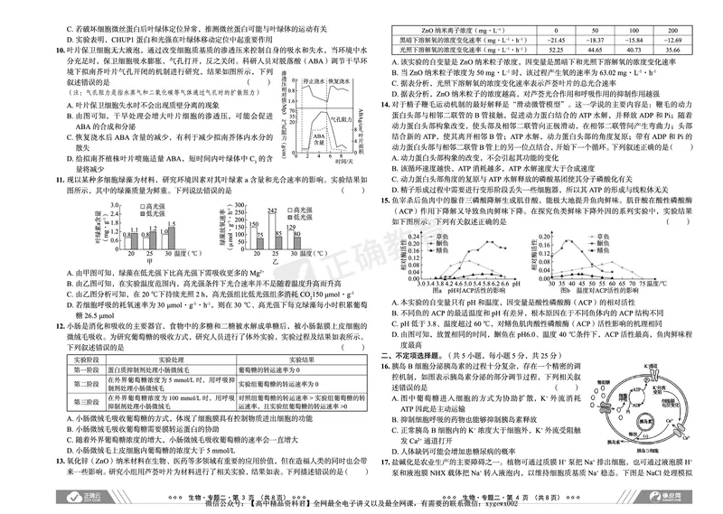 新高考《正确小卷》2024总复习生物质检卷_2024高考押题卷_72024正确教育全系列_2024年正确小卷全系列_（新高考）2024《正确小卷&middot;复习质检卷》（九科全）各两套