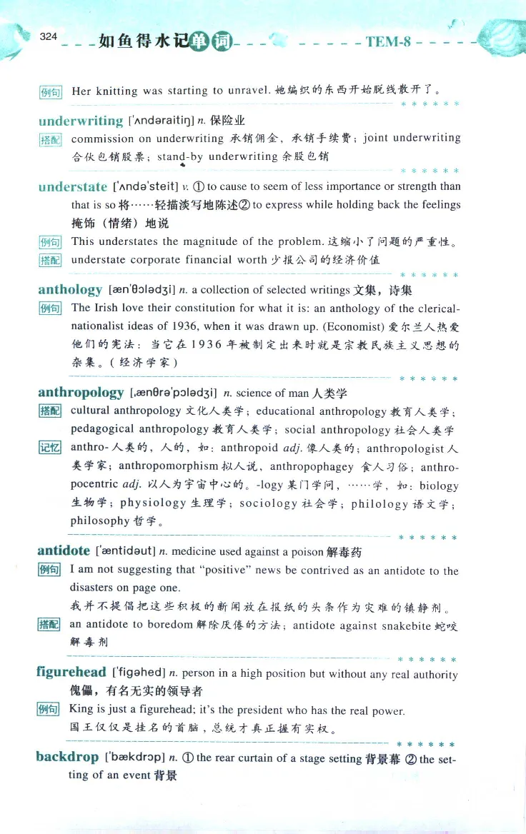 《如鱼得水：专业八级词汇语境记忆》_2025专四专八真题及备考资料_2025专八备考资料_2025专八华研、星火、冲击波等资料电子版合辑_2025专八词汇专题资料（英语主播皮卡丘）