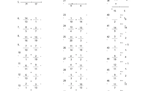 分数加法第21-50篇_编码0121-6年级数学口算计算_口算题（适合5年级）_分数-加法（200篇）_（分数）加法高级（100篇）