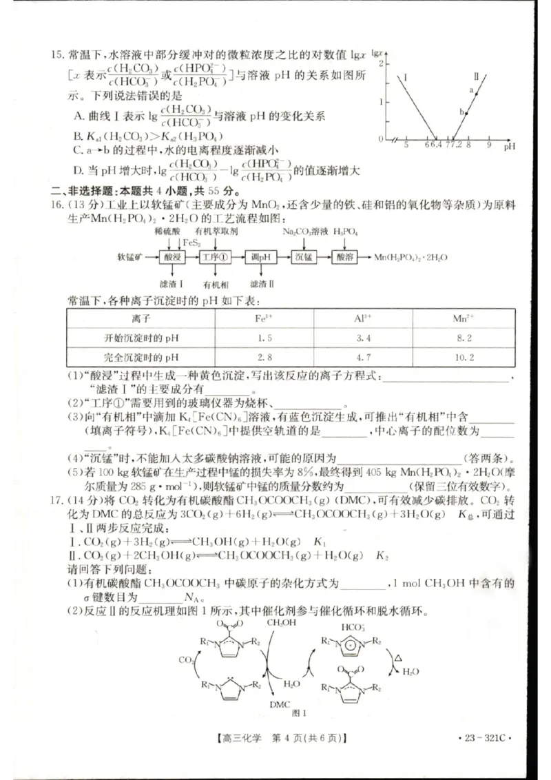 2023届辽宁省县级重点高中联合体高三（一模）丨化学_2024年2月_01每日更新_13号_2023届辽宁省县级重点高中联合体高三一模（金太阳23-321C）全科