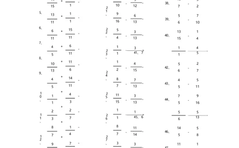 分数加减混合第61-80篇（高级）_编码0121-6年级数学口算计算_口算题（适合5年级）_分数-加减混合（280篇）_（分数）加减混合高级2～（80篇）