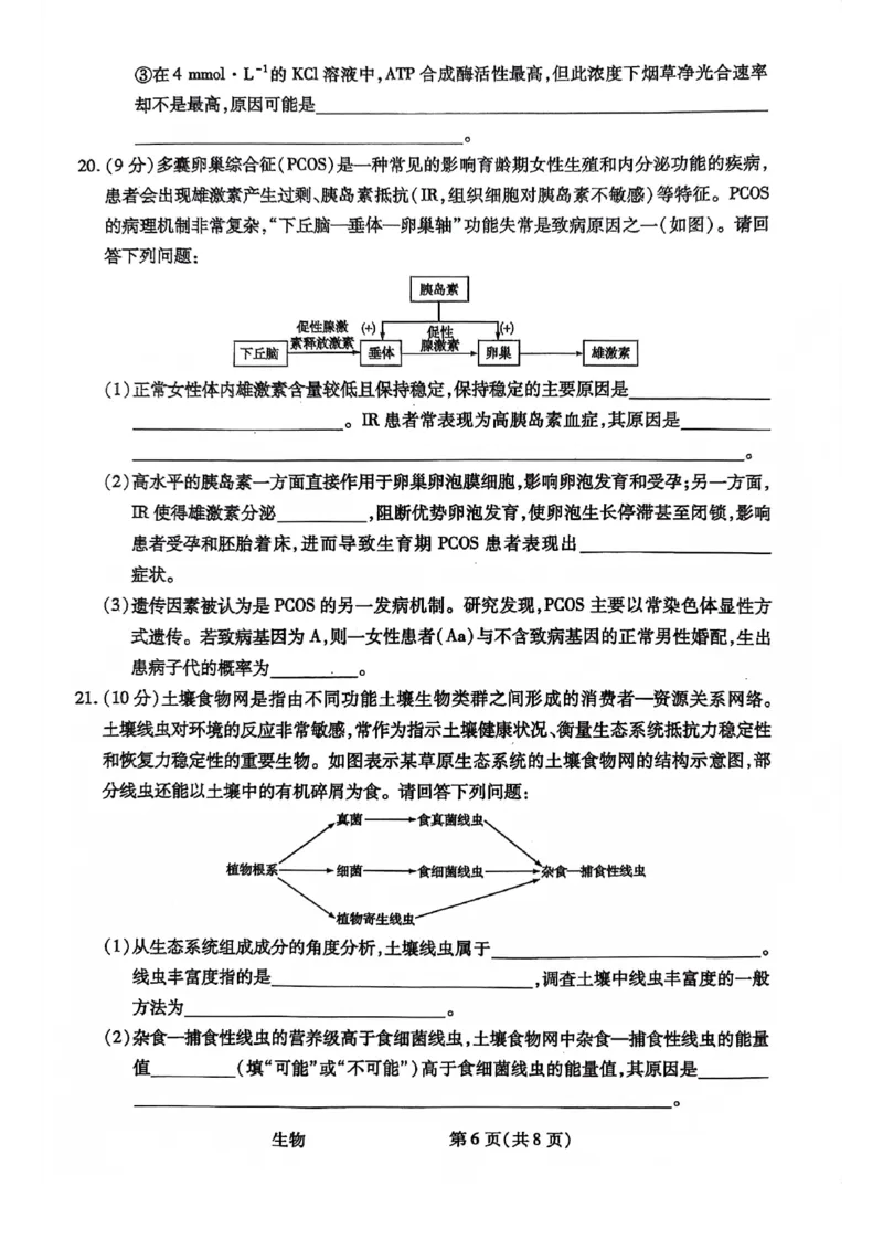 生物试题(1)_2023年10月_0210月合集_2024届陕西省天一大联考高三上学期10月阶段性测试（一）_陕西省天一大联考2024届高三上学期10月阶段性测试（一）生物