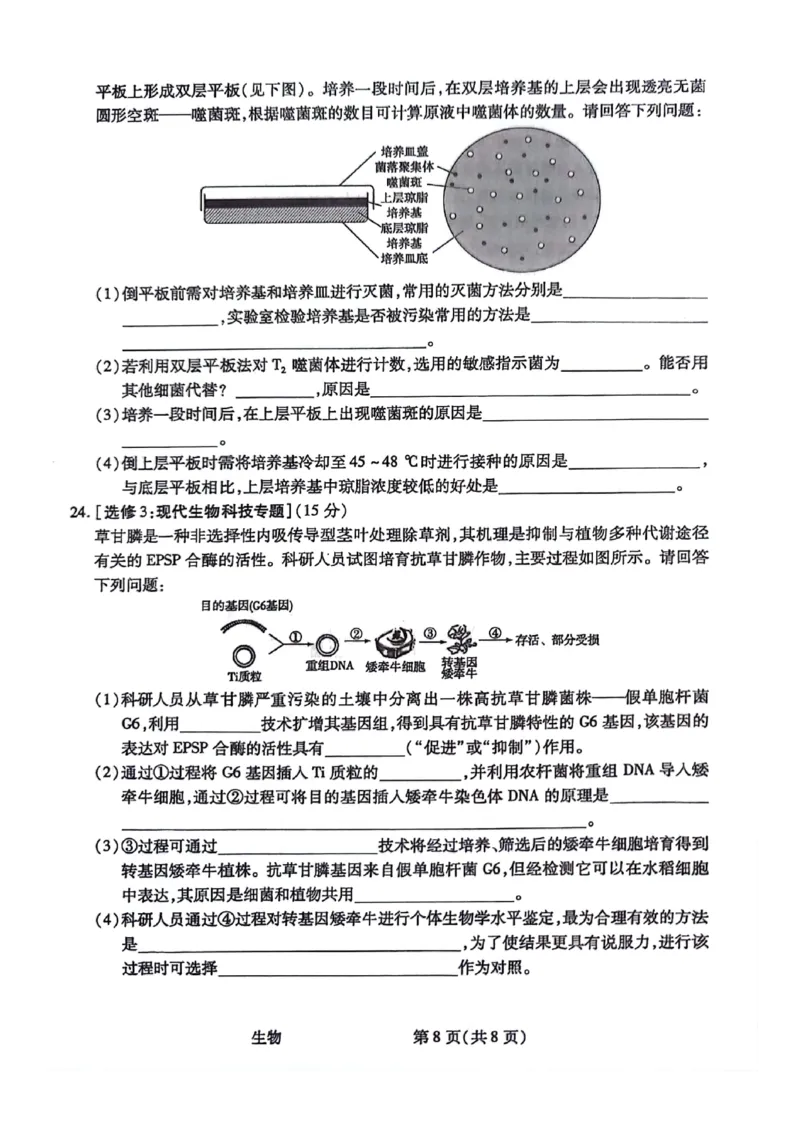 生物试题(1)_2023年10月_0210月合集_2024届陕西省天一大联考高三上学期10月阶段性测试（一）_陕西省天一大联考2024届高三上学期10月阶段性测试（一）生物