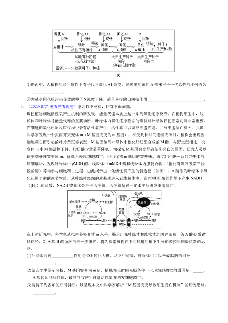 专题12变异、育种与进化-五年（2019-2023）高考生物真题分项汇编（全国通用）（原卷版）_赠送：2008-2024全套高考真题_高考生物真题