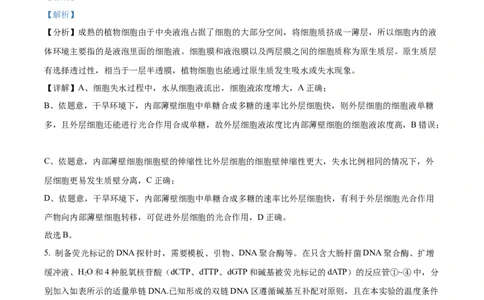 精品解析：2024年新课标高考真题山东卷生物（解析版）_2024年高考真题卷_2024年新高考山东高考真题_2024年新高考山东卷生物高考真题解析（参考版）