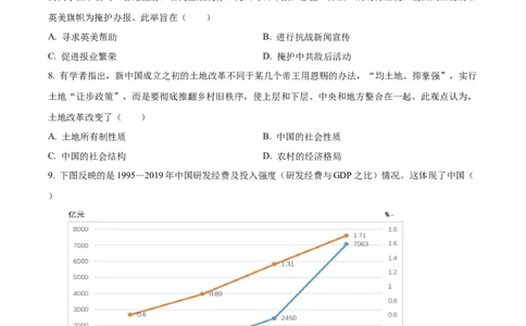 2024年重庆高考历史真题（原卷版）_高考真题全网收集_历史_2024年新高考重庆卷历史高考真题解析（参考版）
