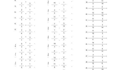 分数加减混合第31~50篇（初级）_编码0121-6年级数学口算计算_口算题（适合5年级）_分数-加减混合（280篇）_（分数）加减混合初级（100篇）