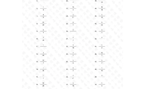 分数乘法第51~70篇（初级）答案_编码0121-6年级数学口算计算_口算题（适合6年级）(1)_分数-乘法（200篇）_（分数）乘法初级（100篇）