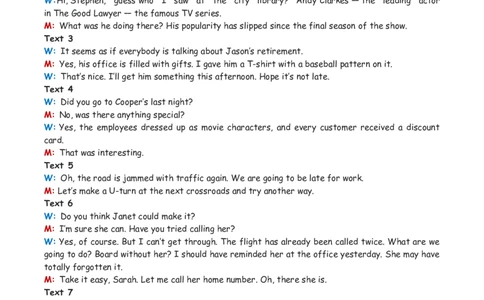 2023年1月山东高考英语听力第1次试题+文本+答案_2024年5月_01按日期_1号_2024高考英语听力专题（80套模拟训练+历年真题）(附音频）_2005-2023年高考英语听力真题汇总