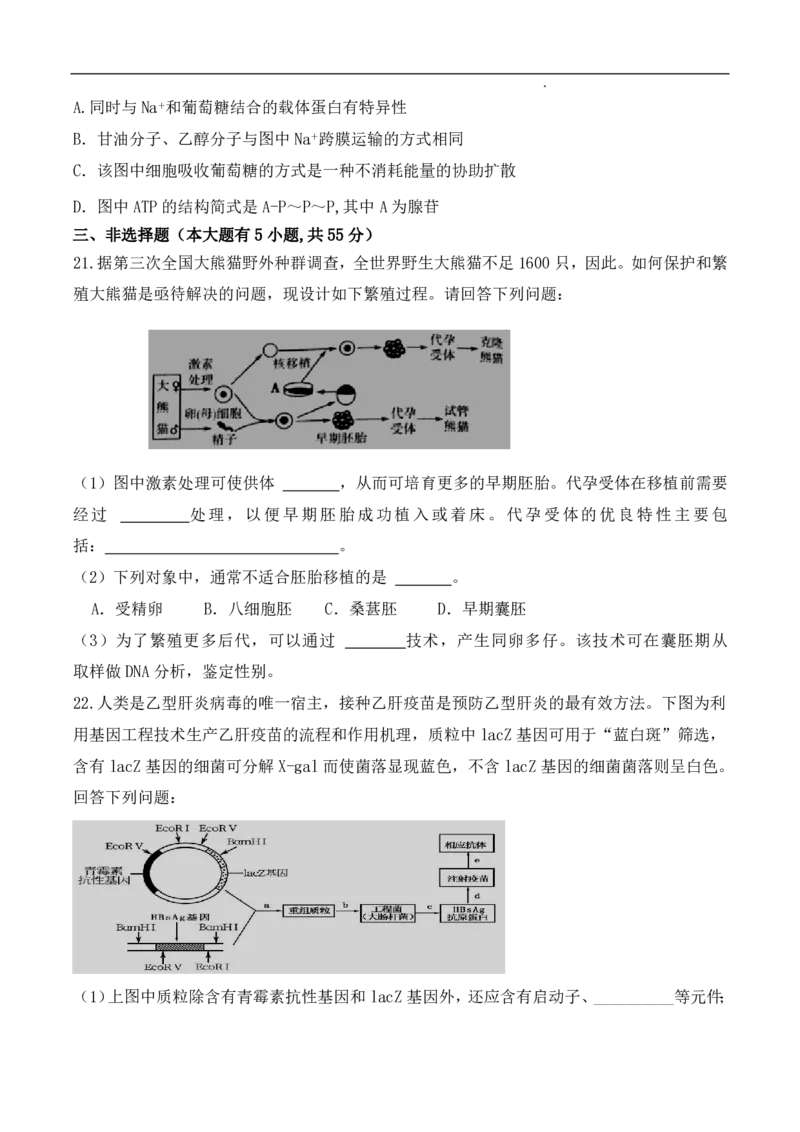 辽宁省六校2023-2024学年高三上学期期初考试生物(1)_2023年8月_028月合集_2024届辽宁省六校高三上学期期初考试