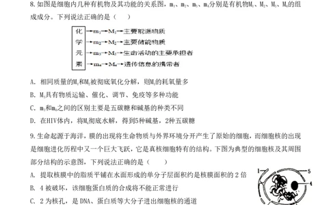 辽宁省六校2023-2024学年高三上学期期初考试生物(1)_2023年8月_028月合集_2024届辽宁省六校高三上学期期初考试