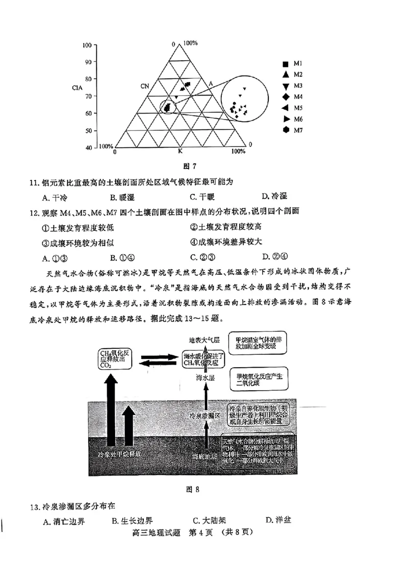 2024届山东省济南市高考针对性训练(5月)三模地理试卷+答案(1)_2024年5月_025月合集_2024届山东省济南市高考针对性训练(5月)三模