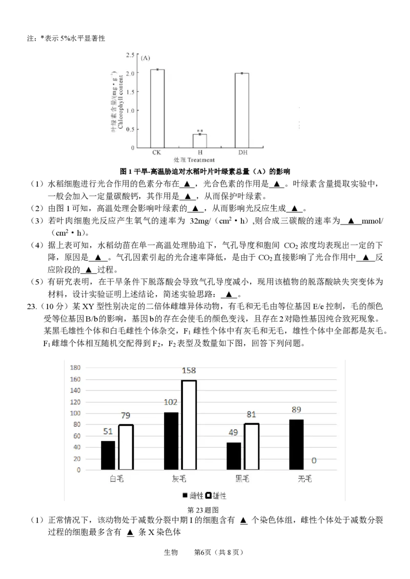浙江省名校协作体2023-2024学年高三上学期开学适应性考试生物_2023年8月_01每日更新_15号_2024届浙江省名校协作体高三上学期开学适应性考试