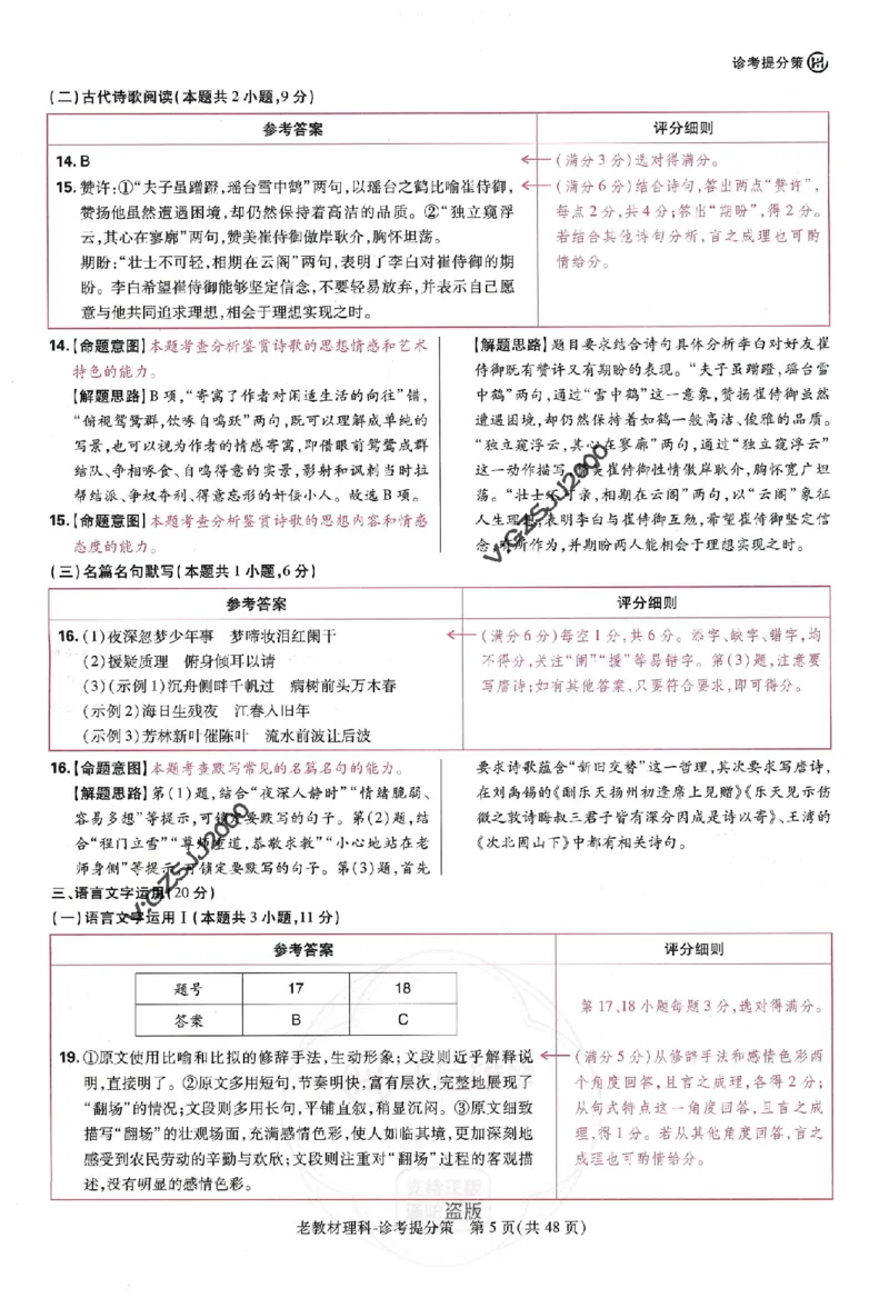 王后雄高考押题预测卷2024老教材理科诊考提分册_纯图版_2024高考押题卷_22024王hou雄_16王后雄押题_2024年王后雄高考押题预测卷（老教材理科）