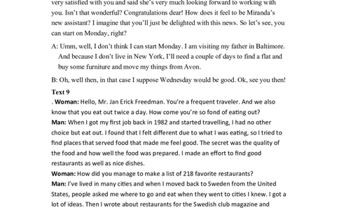 2013年英语听力（全国卷Ⅰ）听力原文_2024年5月_01按日期_1号_2024高考英语听力专题（80套模拟训练+历年真题）(附音频）_2005-2023年高考英语听力真题汇总