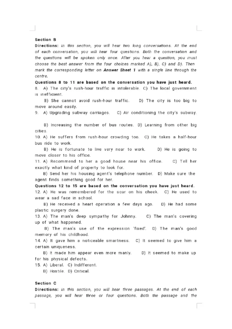 25年6月四级真题+答案（第一套）_英语四六级整合_英语四六级真题版本二此版为主此文件夹会持续更新_四级真题_1.四级真题+答案解析+听力音频(1989-2025)_32025年6月（真题＋答案）