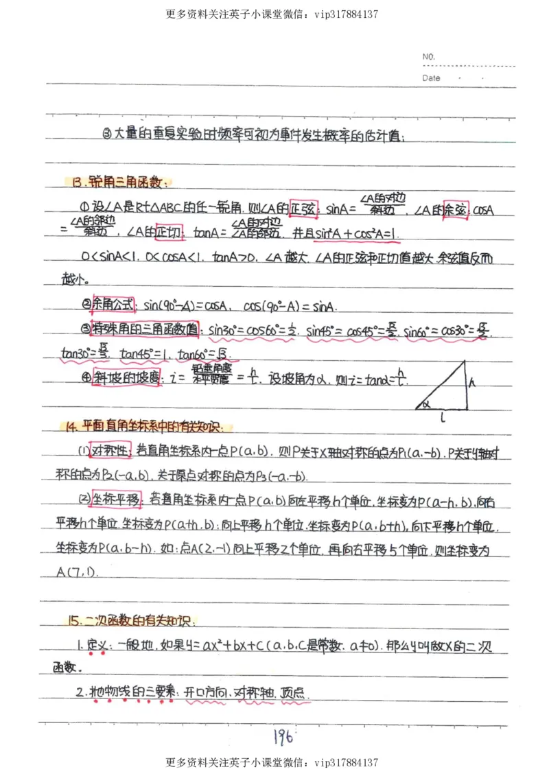 2）中考数学状元笔记（232页）_赠送小初高学霸笔记等_赠_中考状元笔记