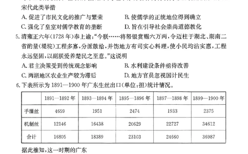 2024届河北省高三下学期普通高中学业水平选择性考试历史_2024年3月_013月合集_2024届河北省高中学业水平选择性考试模拟试题（四）