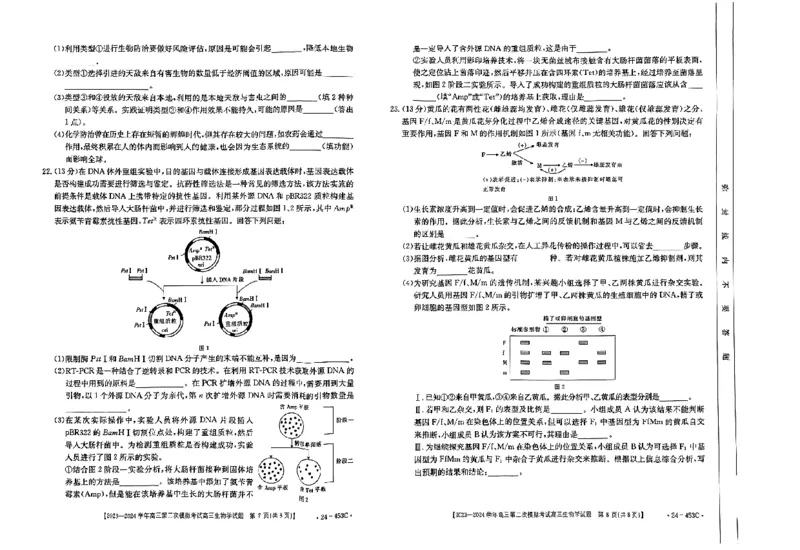 2024届河北省保定市高三下学期第二次模拟考试生物试题_2024年5月_01按日期_14号_2024届河北金太阳24-253C保定市高三二模试题_2024届河北省保定市高三下学期二模生物试题
